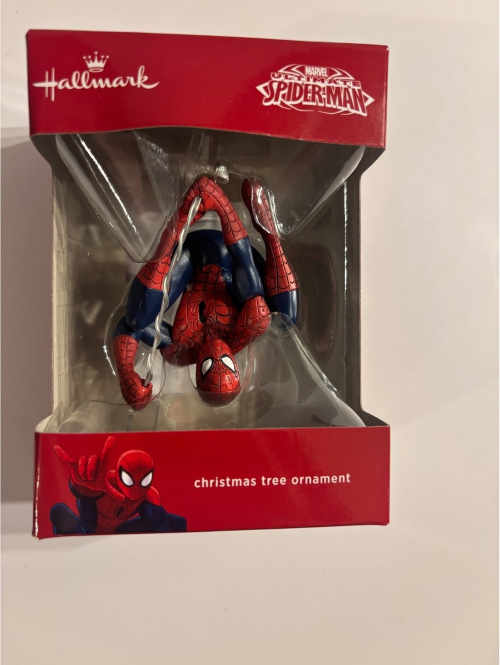 Hallmark Marvel Ultimate Spider-Man Upside Down Christmas Ornament NIB
